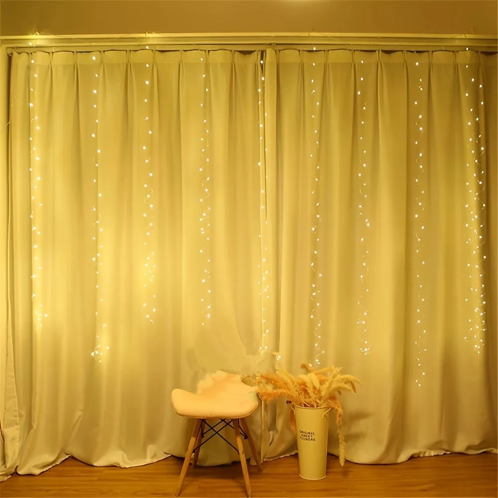 Versatile USB-Powered LED Curtain Lights - Remote Controlled, 8 Modes for Christmas, Halloween, Valentine's Day & More - Perfect for Indoor Decor