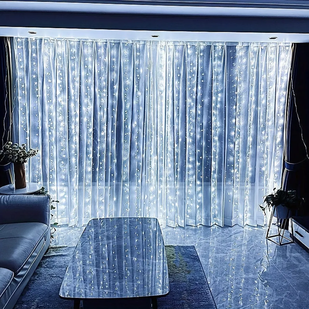 Versatile USB-Powered LED Curtain Lights - Remote Controlled, 8 Modes for Christmas, Halloween, Valentine's Day & More - Perfect for Indoor Decor