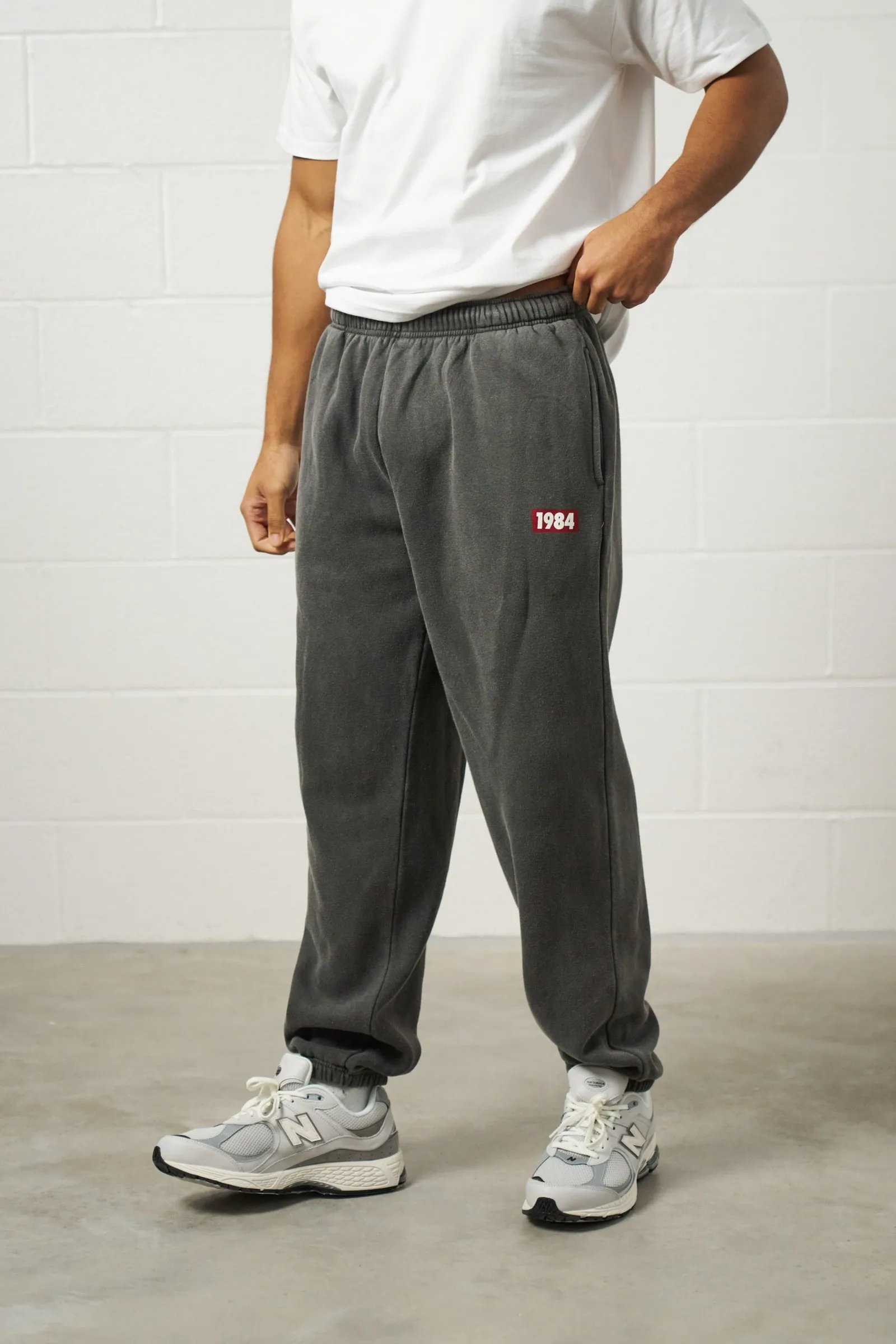 Vice 84 'Always Moving' Vintage Washed Joggers - Black