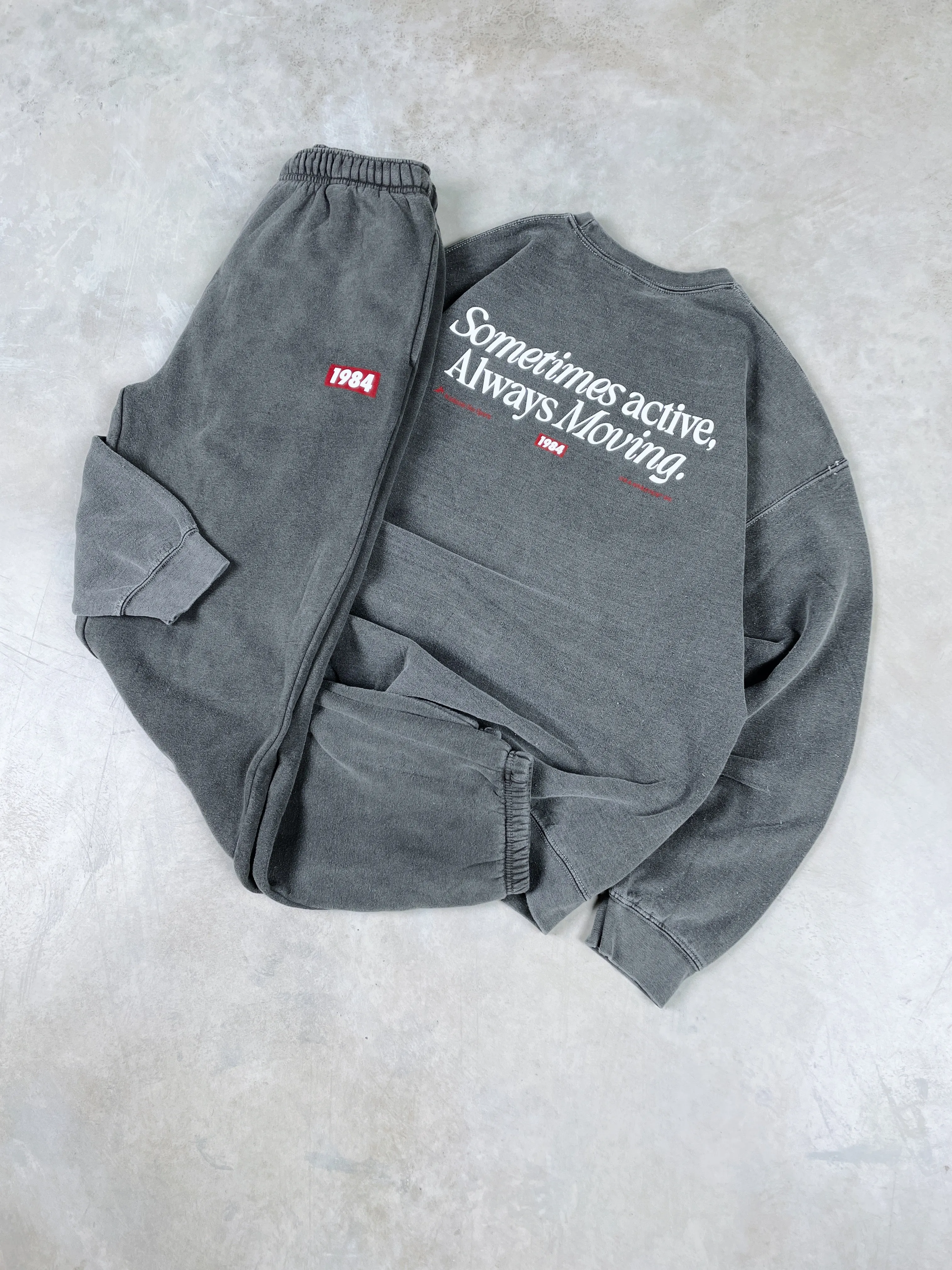 Vice 84 'Always Moving' Vintage Washed Joggers - Black