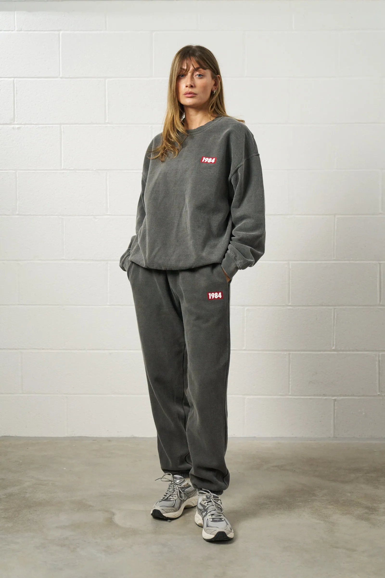 Vice 84 'Always Moving' Vintage Washed Joggers - Black