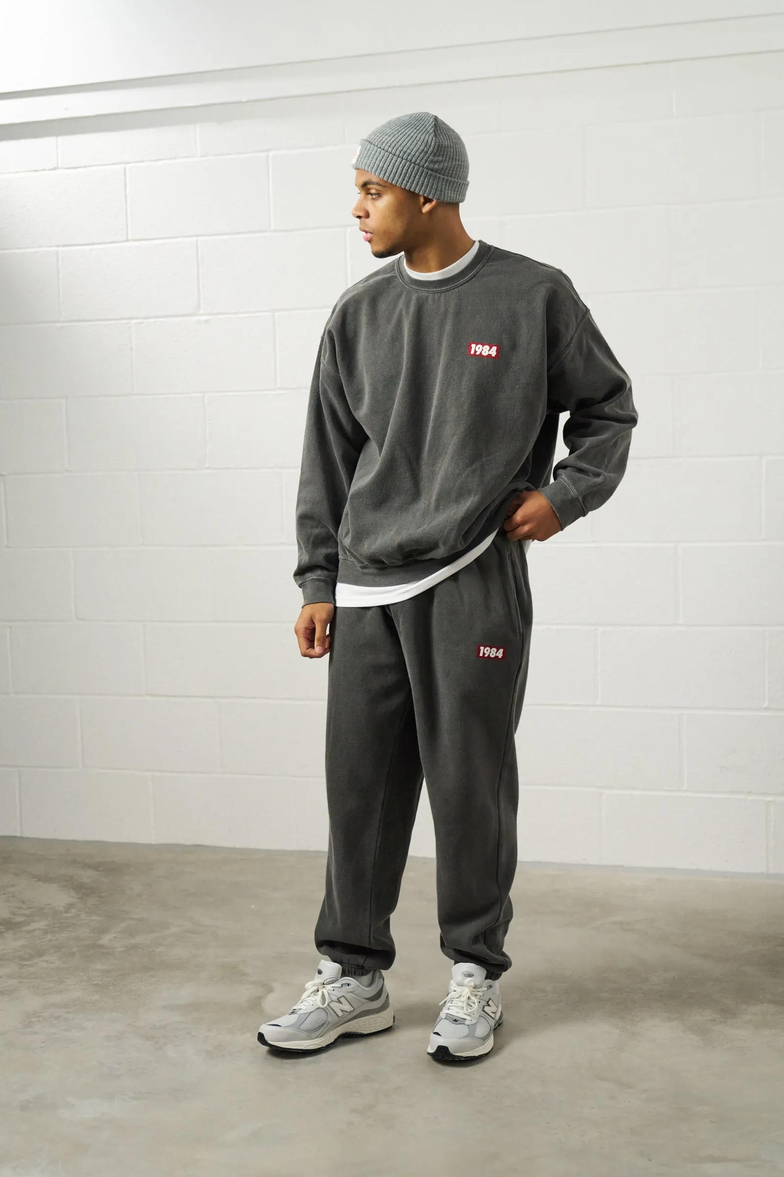 Vice 84 'Always Moving' Vintage Washed Joggers - Black