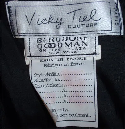 VICKY TIEL 1980s Black Strapless Cocktail Dress