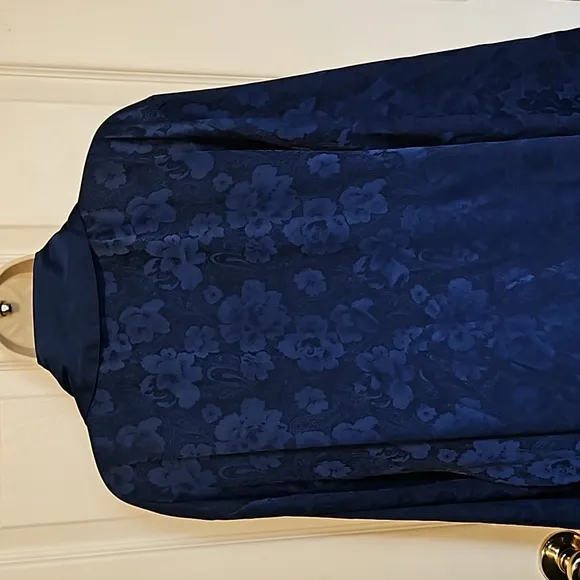 Victoria Secret  vintage 90s y2k. Jaquarf. Blue Long Bath Robe large