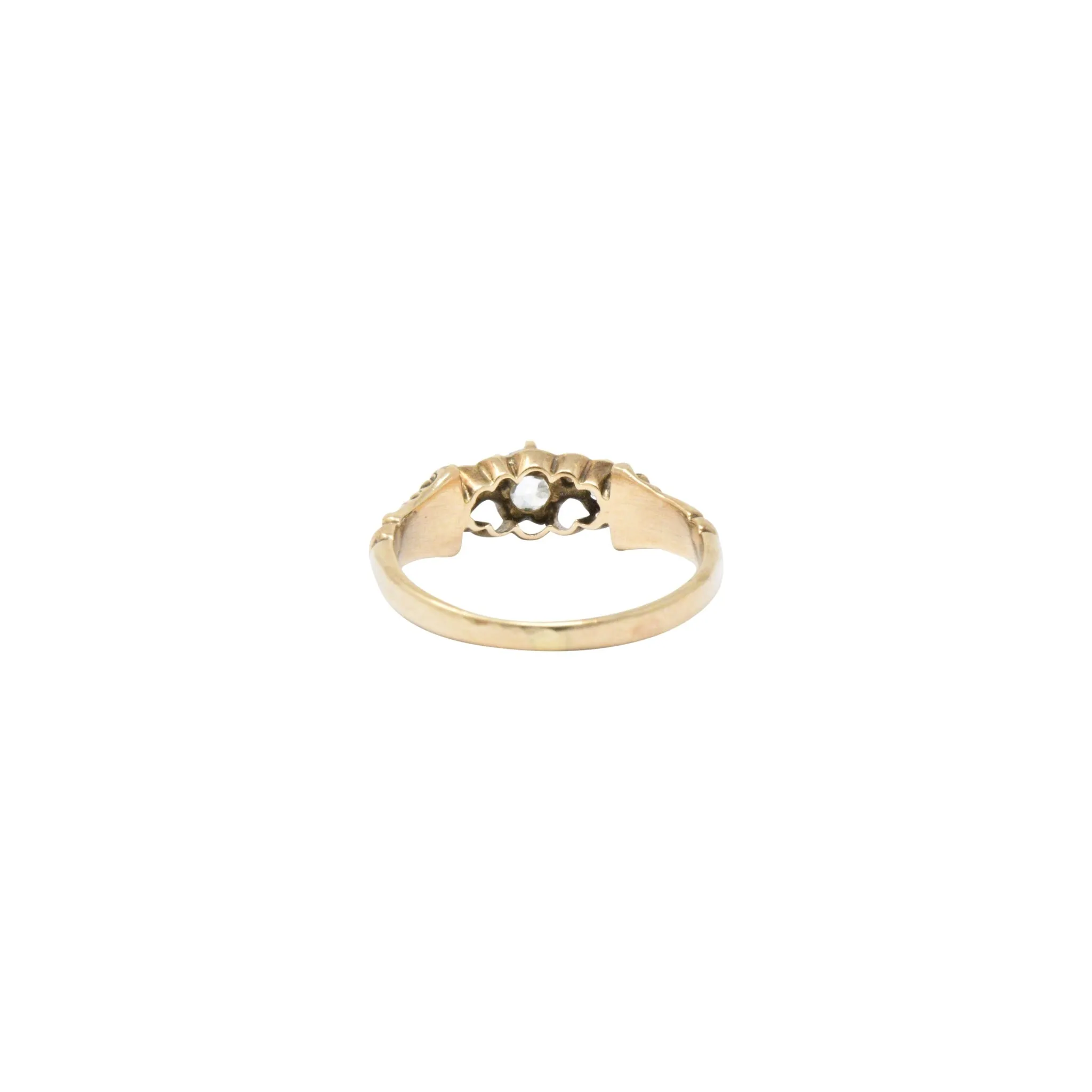 Victorian 0.29 CTW Diamond & 14K Yellow Gold Engagement Ring