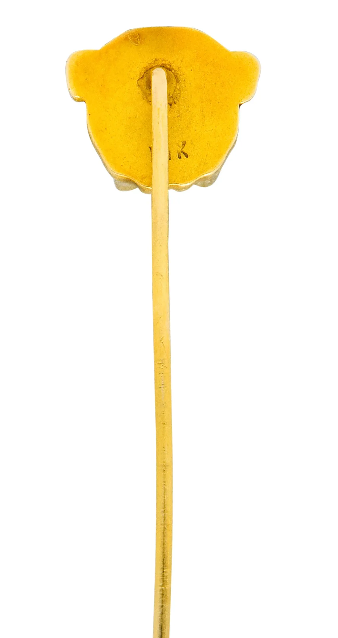 Victorian Diamond 14 Karat Gold Bulldog Stickpin