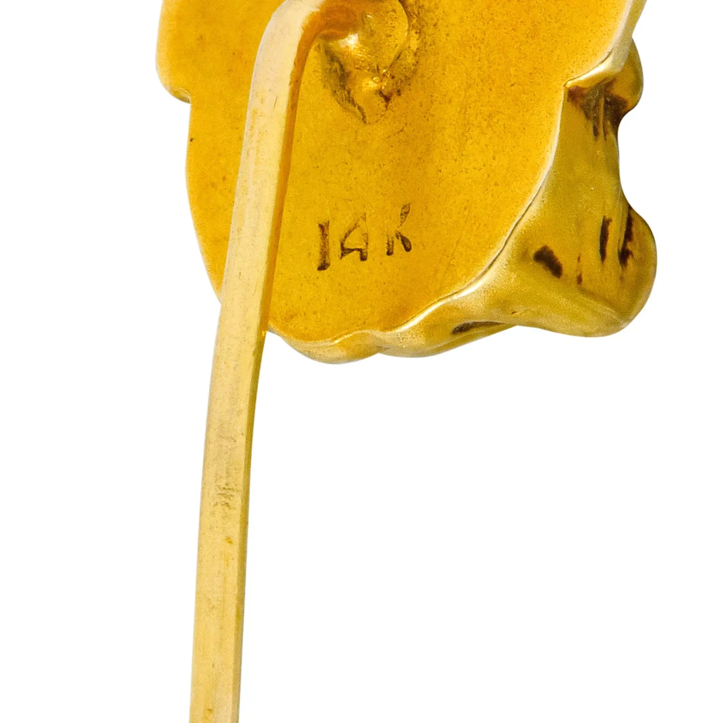 Victorian Diamond 14 Karat Gold Bulldog Stickpin