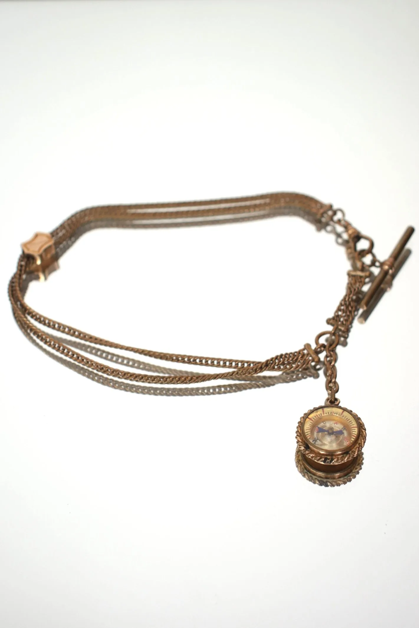 Victorian Pocket Watch Compass Chain
