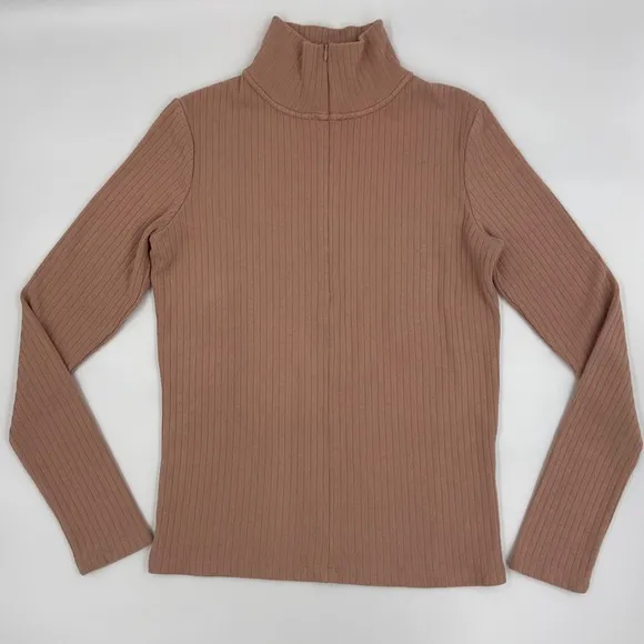 Vince RARE EUC Quarter Zip Ribbed Blush Sweater 1/4 Zip Classic Elegant Luxury S