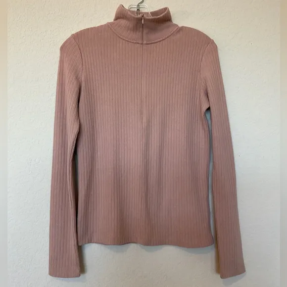 Vince RARE EUC Quarter Zip Ribbed Blush Sweater 1/4 Zip Classic Elegant Luxury S