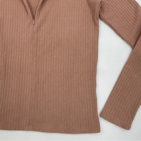 Vince RARE EUC Quarter Zip Ribbed Blush Sweater 1/4 Zip Classic Elegant Luxury S