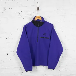 Vintage 1/4 Zip Up Nike F.I.T Fleece - Purple - M