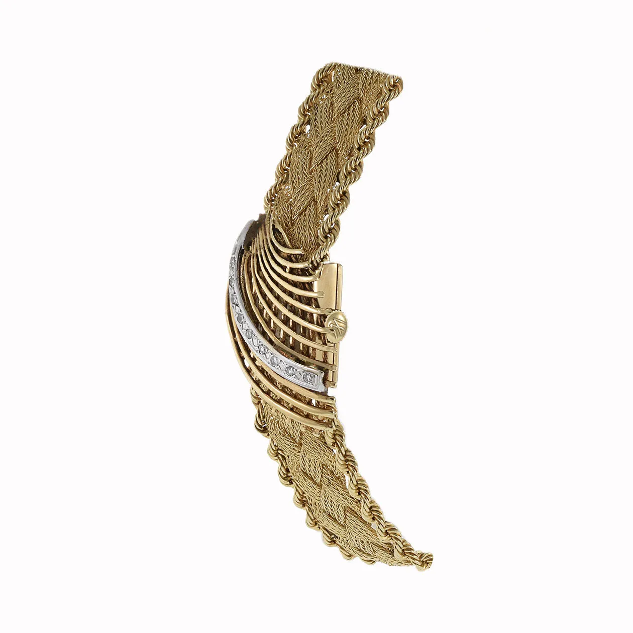 Vintage 14kt Yellow Gold Kent Diamond Cocktail Watch