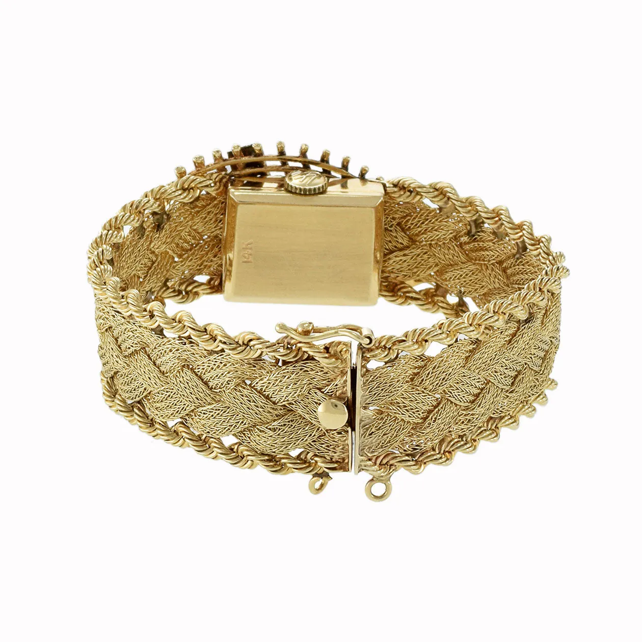 Vintage 14kt Yellow Gold Kent Diamond Cocktail Watch