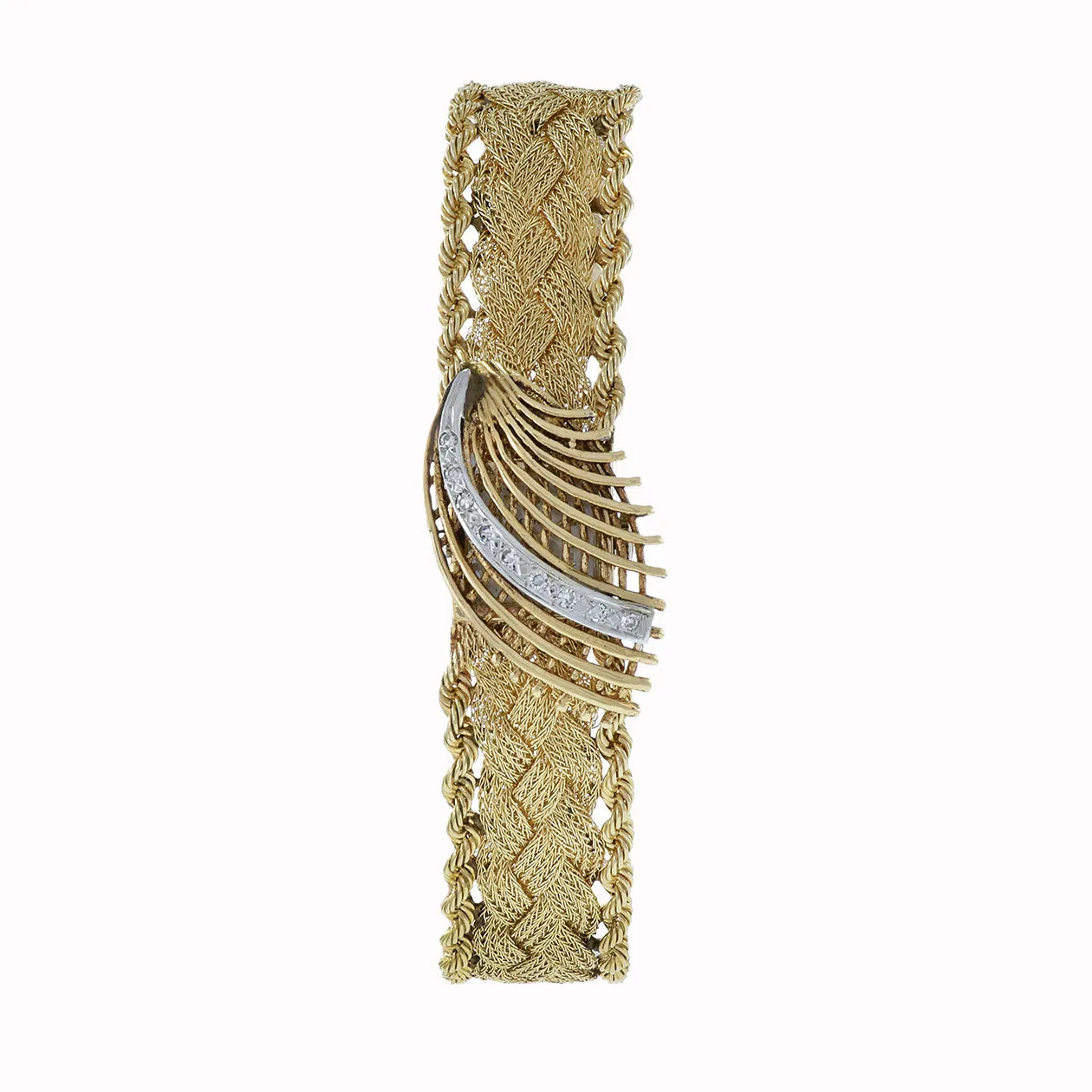 Vintage 14kt Yellow Gold Kent Diamond Cocktail Watch