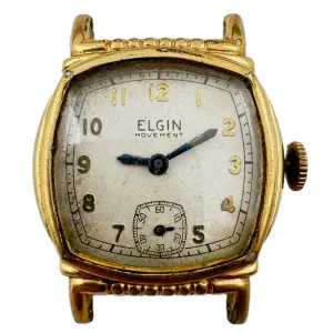 Vintage 1933 Elgin Art Deco Men's Mechanical Wristwatch 485 10k RGP Jobber Case