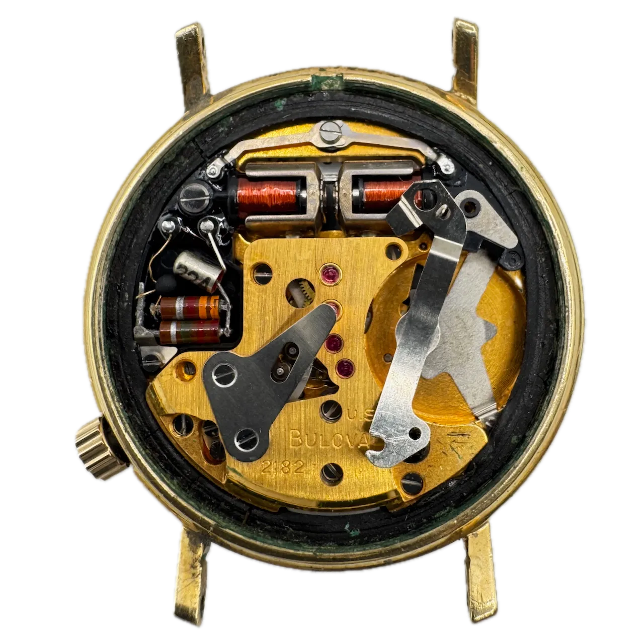 Vintage 1969 Accutron Day Date Men's Tuning Fork Wristwatch 218 USA 14k GF