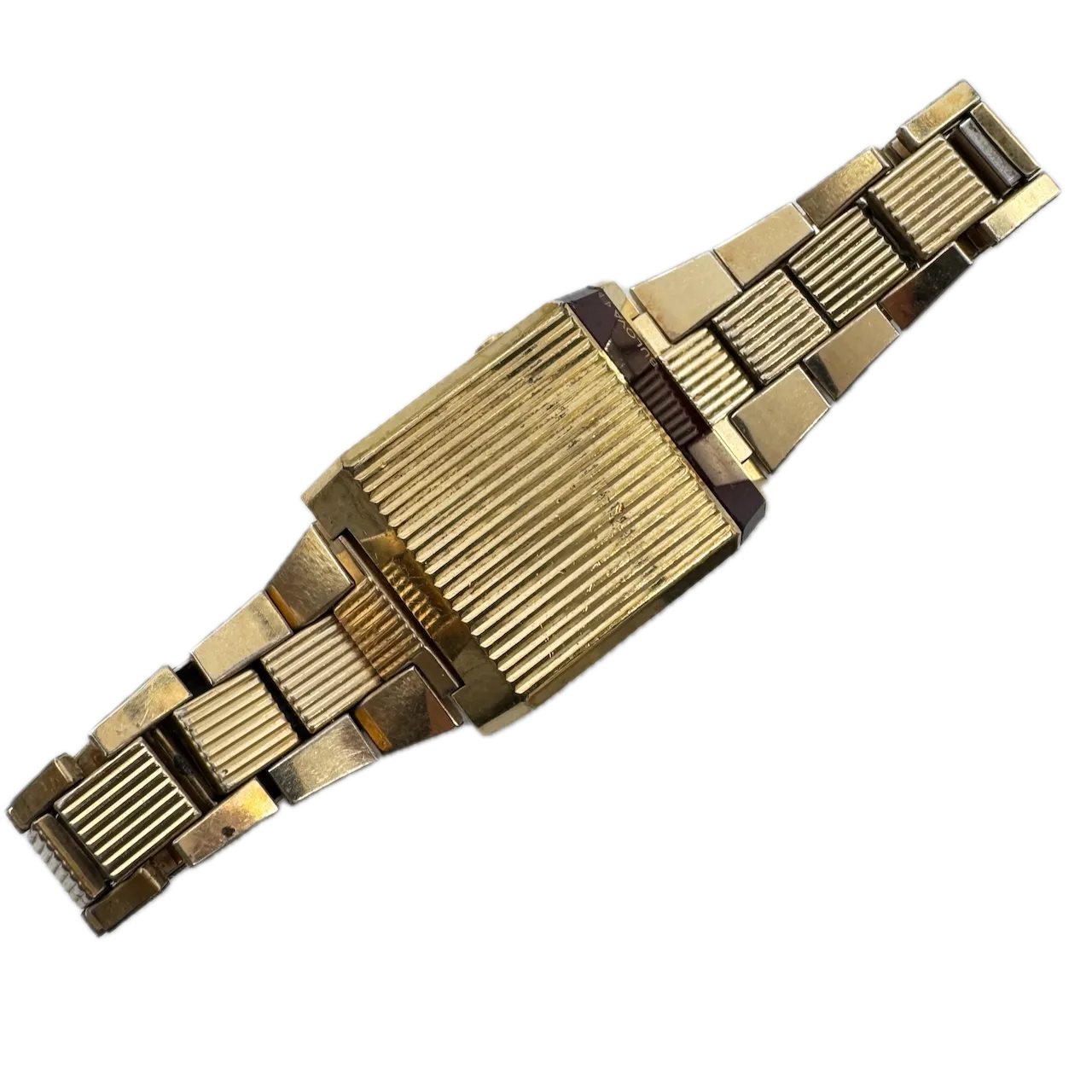 Vintage 1976 Bulova Computron Men's Digital LED Wristwatch USA Gold Tone
