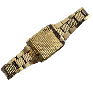 Vintage 1976 Bulova Computron Men's Digital LED Wristwatch USA Gold Tone