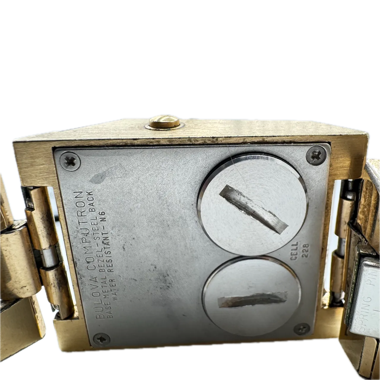 Vintage 1976 Bulova Computron Men's Digital LED Wristwatch USA Gold Tone