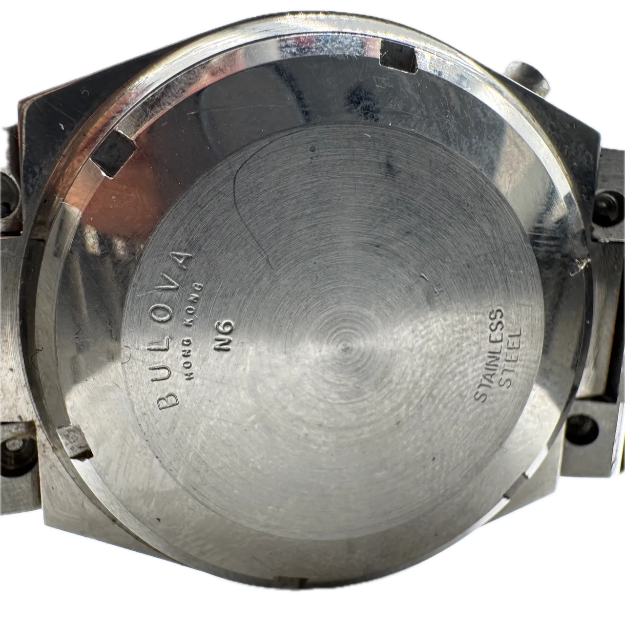Vintage 1976 Bulova Men's Digital LED Wristwatch Hong Kong Steel for Parts
