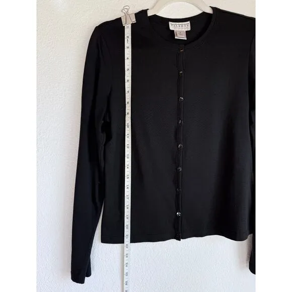 Vintage 1990's Talbots Collection Women's Silk Cotton Blend Cardigan in Black M
