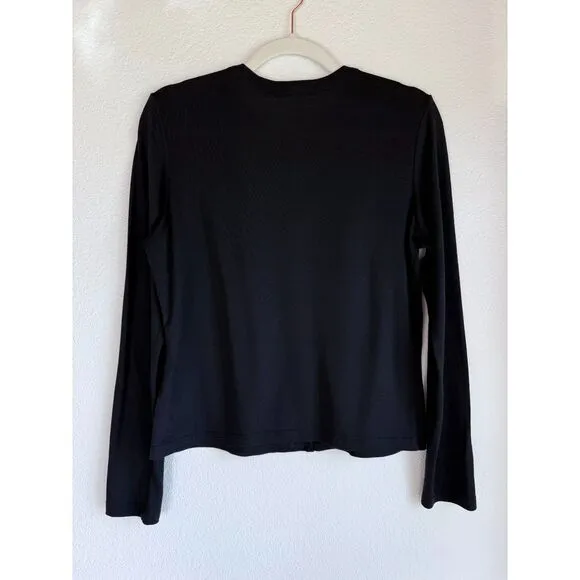 Vintage 1990's Talbots Collection Women's Silk Cotton Blend Cardigan in Black M