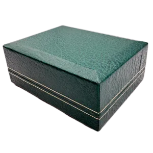 Vintage 4x5x2in Rolex Men's Wristwatch Box Swiss Made Green Leather & Felt Lined