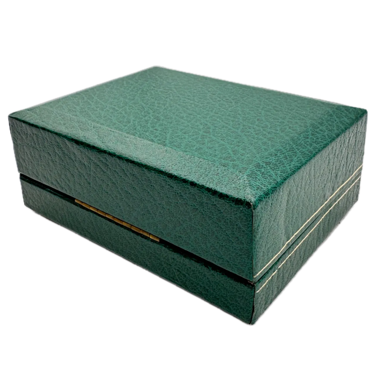 Vintage 4x5x2in Rolex Men's Wristwatch Box Swiss Made Green Leather & Felt Lined