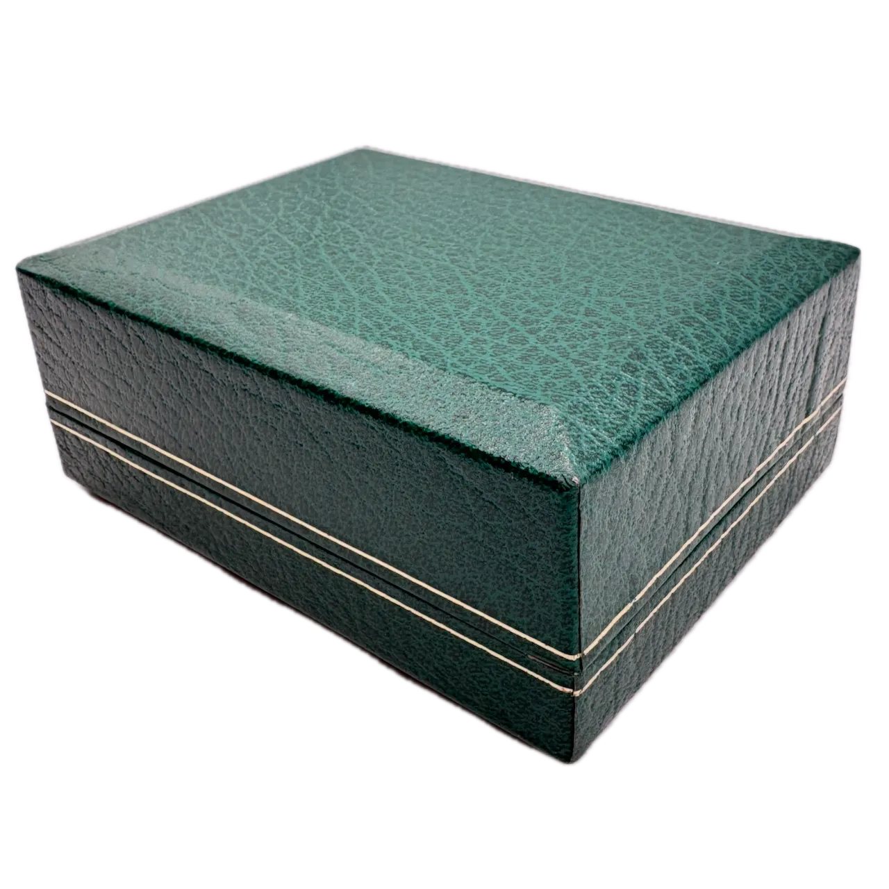 Vintage 4x5x2in Rolex Men's Wristwatch Box Swiss Made Green Leather & Felt Lined