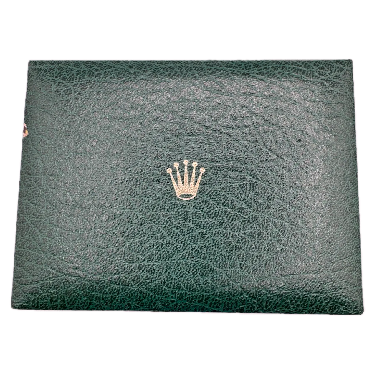 Vintage 4x5x2in Rolex Men's Wristwatch Box Swiss Made Green Leather & Felt Lined