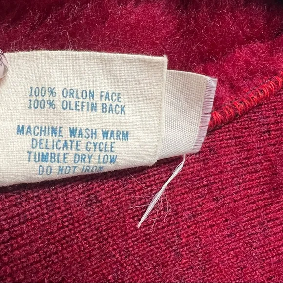 Vintage 50s Velour Robe Ruby Red Full Length Union Made Medium