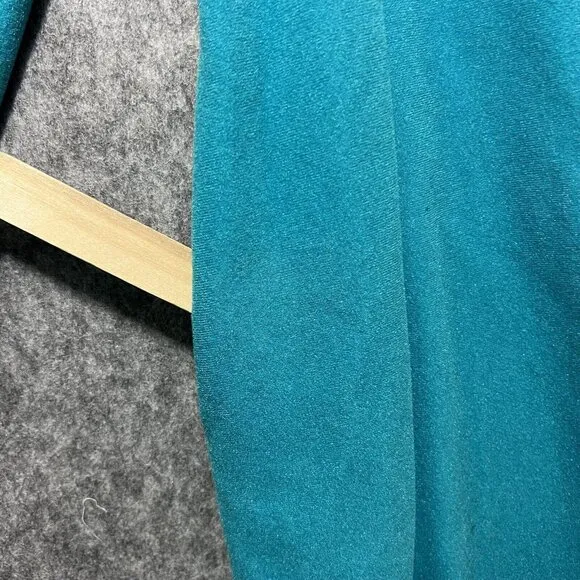 Vintage 60s Sears Day Home Wear‎ House Coat M Zip Robe Embroidered Turquoise