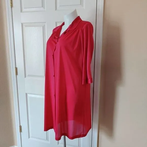 Vintage 60s Vanity Fair button front nightgown L