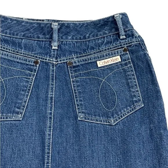VINTAGE 70’s CALVIN KLIEN HIGH WAISTED DENIM SKIRT Jean Size 9 Rare find EUC