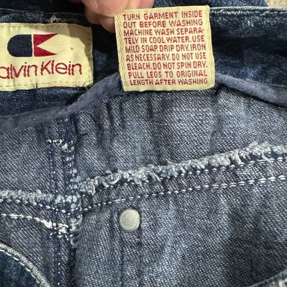 VINTAGE 70’s CALVIN KLIEN HIGH WAISTED DENIM SKIRT Jean Size 9 Rare find EUC