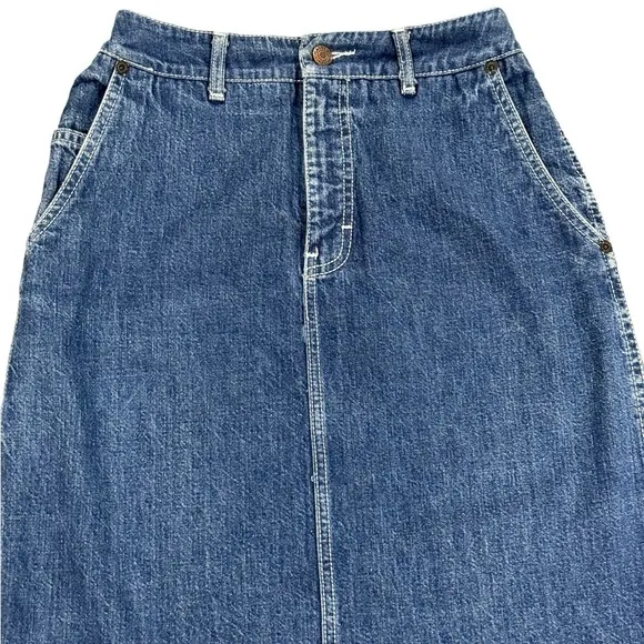 VINTAGE 70’s CALVIN KLIEN HIGH WAISTED DENIM SKIRT Jean Size 9 Rare find EUC