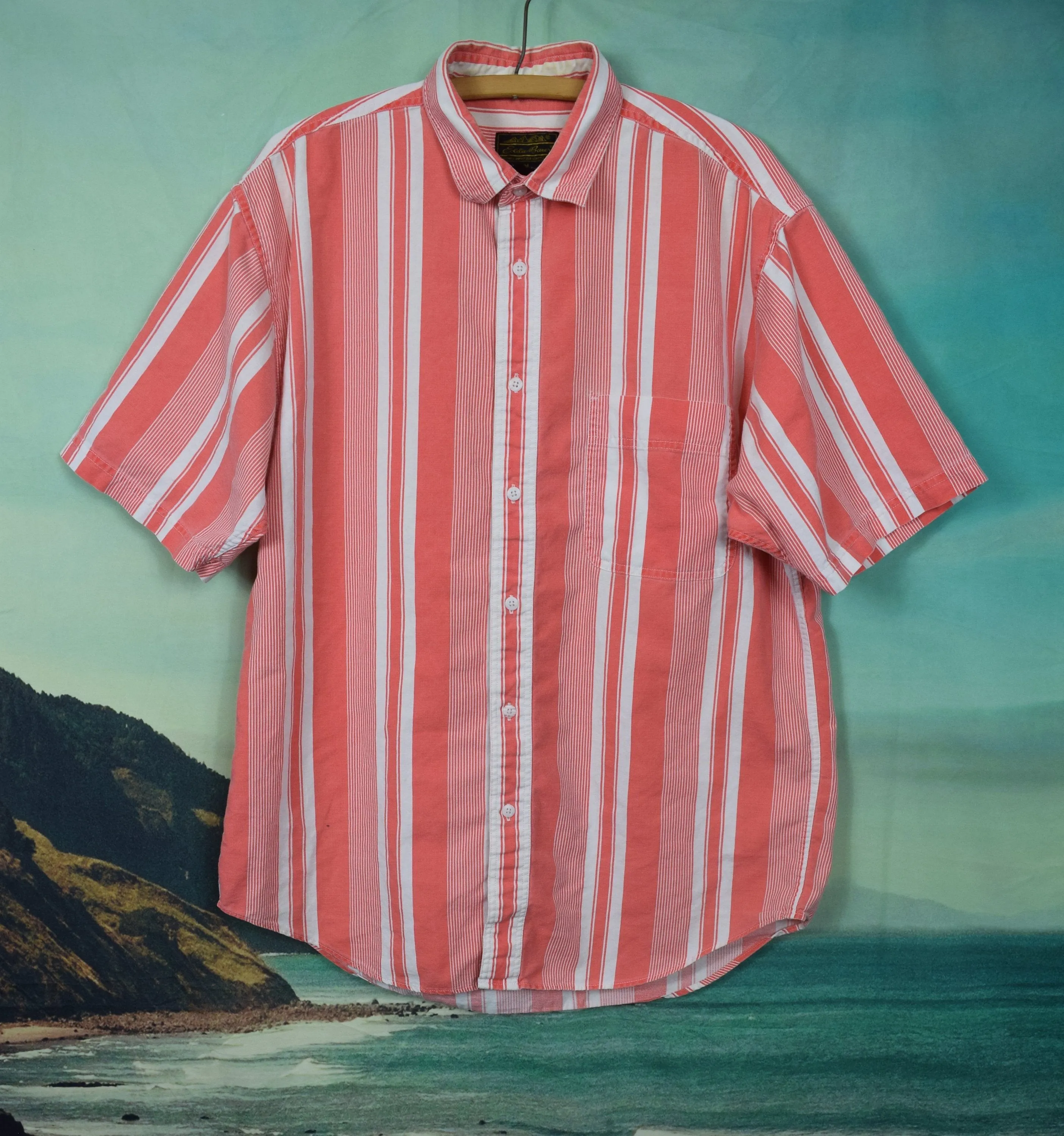 Vintage 70's striped button up shirt sz L