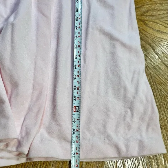 VINTAGE 80s ruffle collar lace pastel pink wrap‎ robe long maxi belted waist 70s