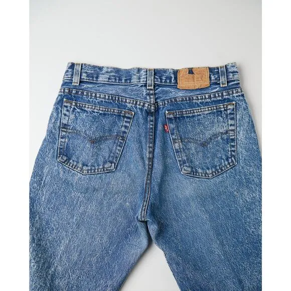 Vintage 90s Levi’s 701 Student Jeans W31 L34 Blue Denim USA Made Distressed wear