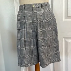 Vintage 90s Liz Claiborne sport Bermuda shorts plaid high waist pleats size 4