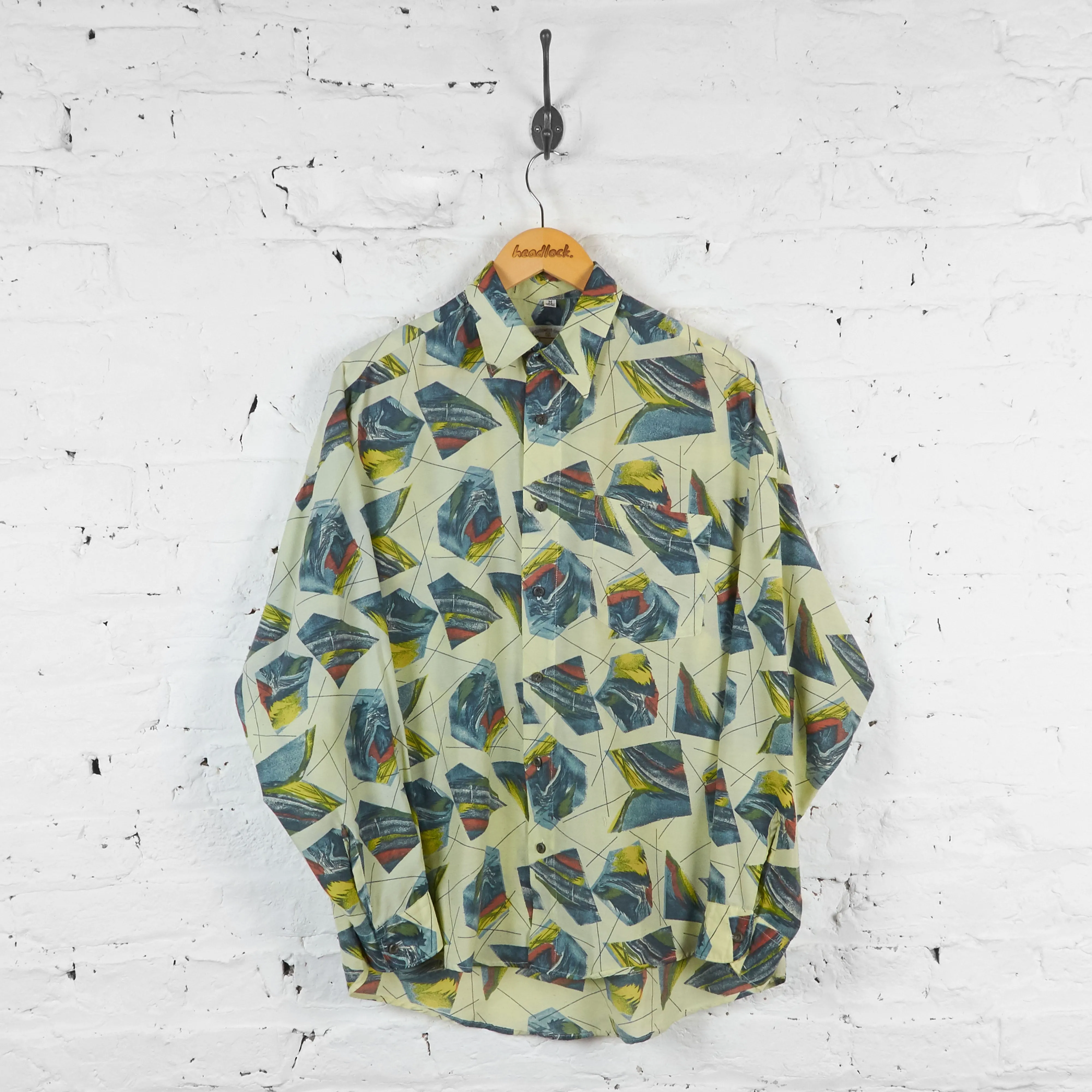 Vintage Abstract Pattern Shirt -  Cream - M
