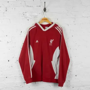 Vintage Adidas Liverpool Football Club Training Hoodie - Red - L