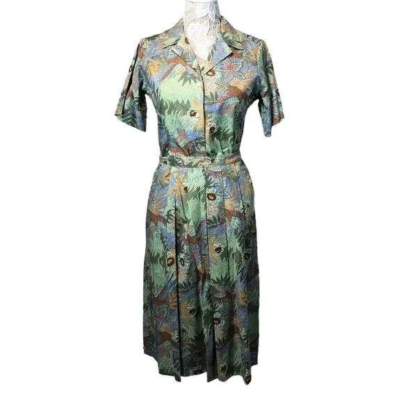 Vintage AGILE tropical Blouse &amp; skirt set both size 12