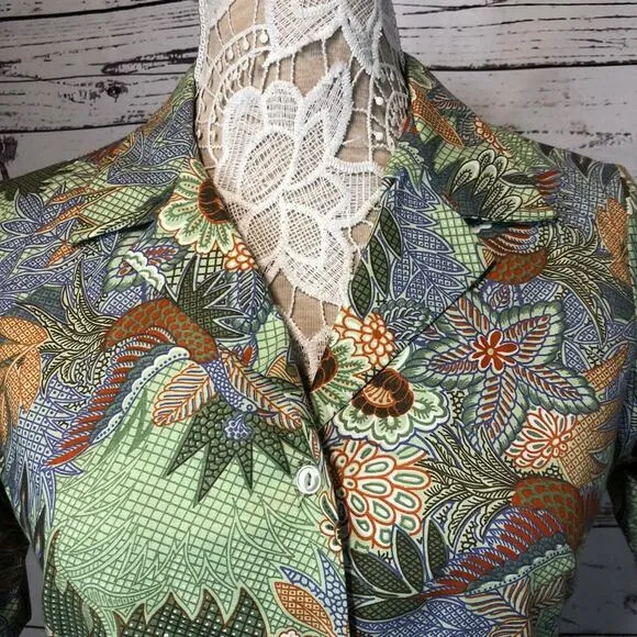 Vintage AGILE tropical Blouse &amp; skirt set both size 12