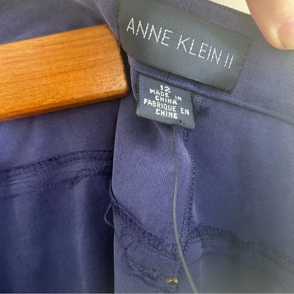 Vintage Anne Klein II Purple Blue 100% Silk Maxi Skirt Size 12