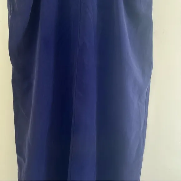Vintage Anne Klein II Purple Blue 100% Silk Maxi Skirt Size 12
