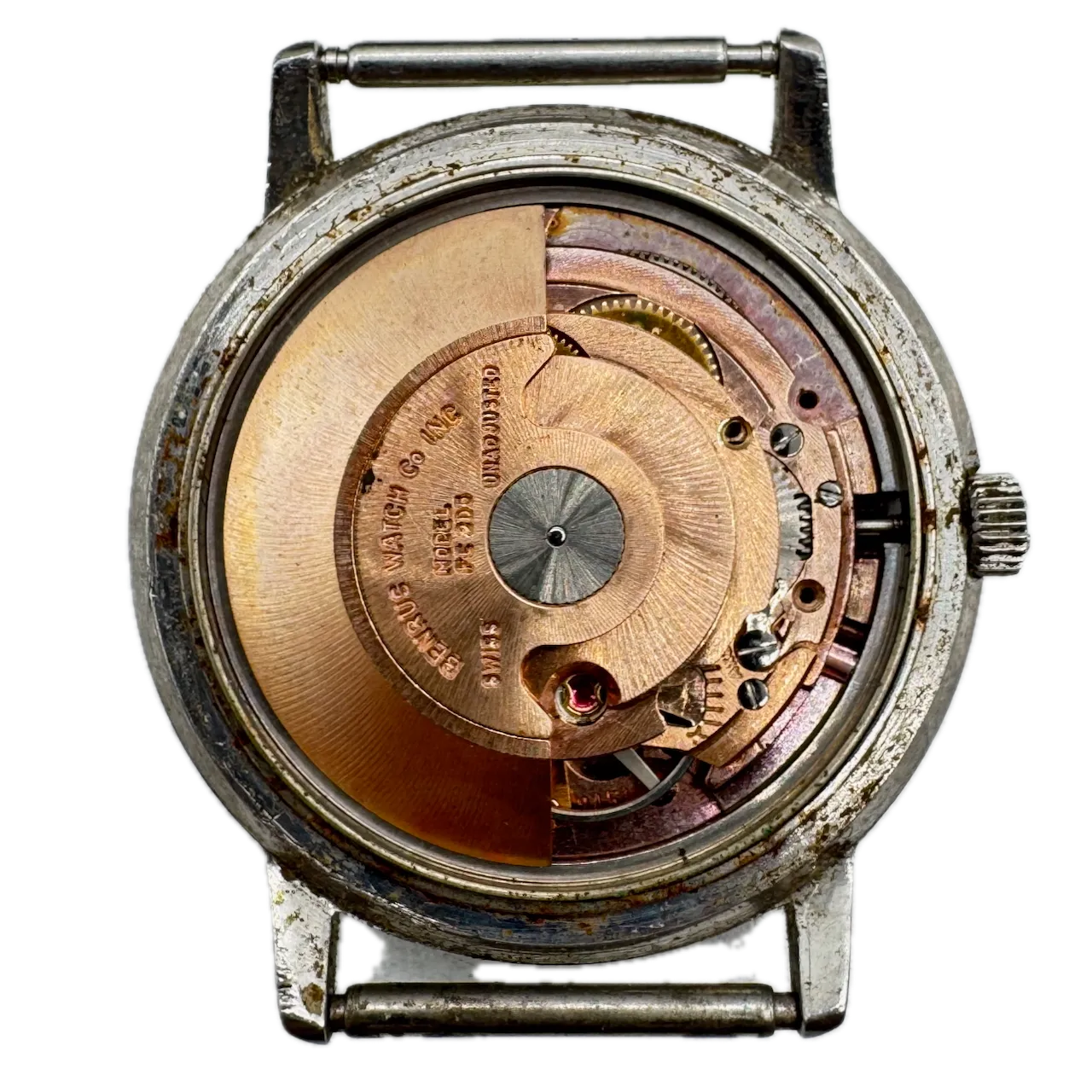 Vintage Benrus 3 Star Sunburst Men's Automatic Wristwatch FE 2D5 Swiss Steel