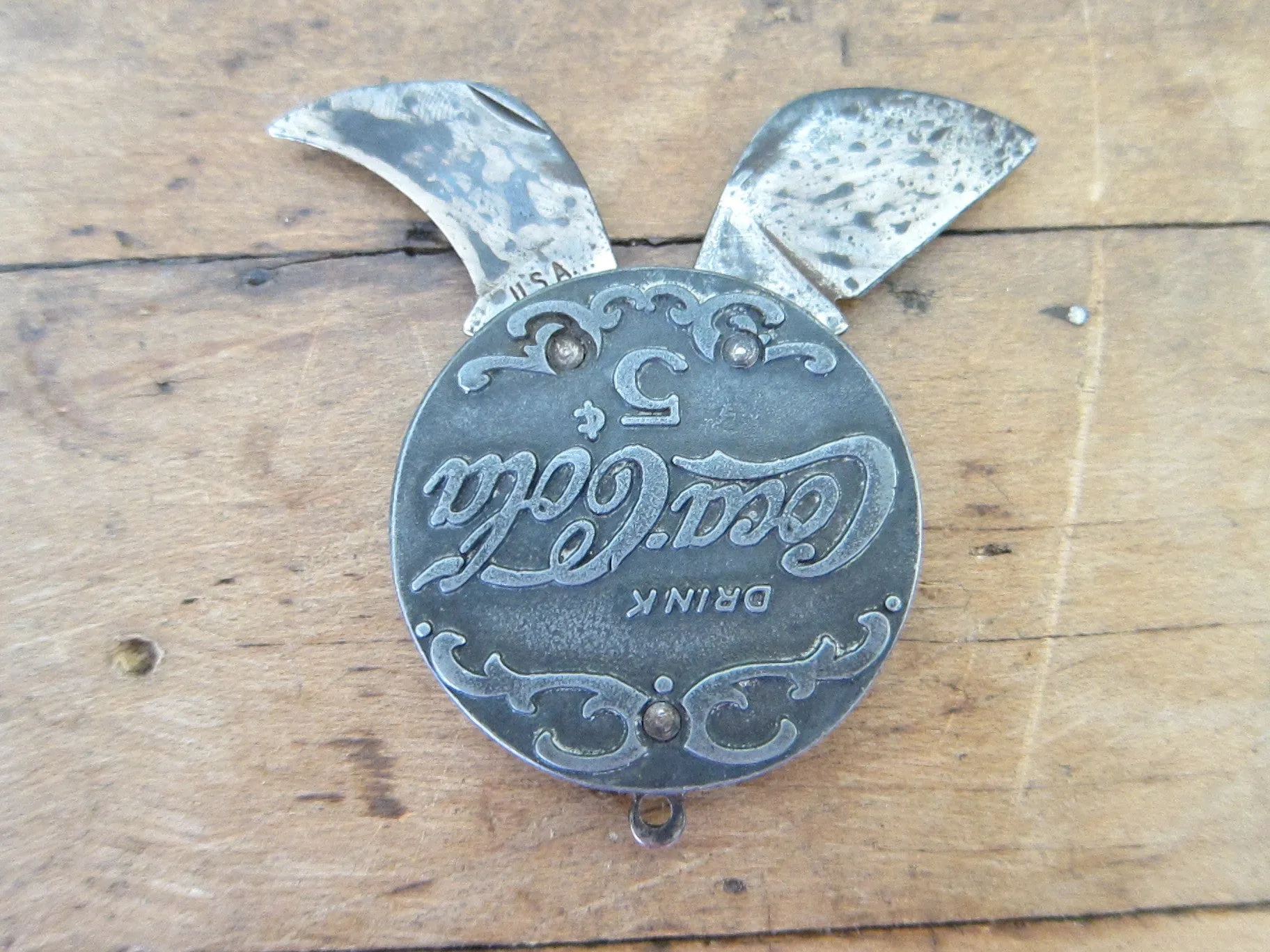 Vintage Coca Cola Advertising Cigar Cutter Pocket Knife