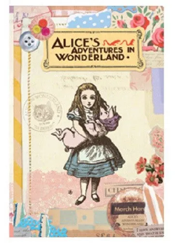 Vintage Collage Stitch Line Note (S) - Alice In Wonderland